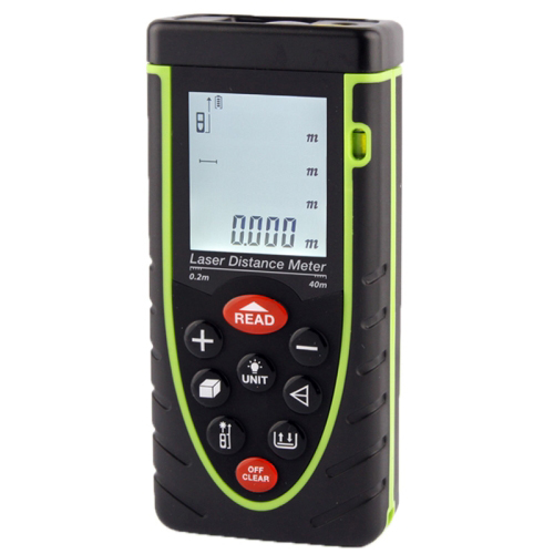 1.9 inch LCD 40m Hand-held Laser Distance Meter with Level Bubble (RZ40)